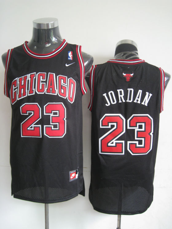 NBA Mitchell Ness Chicago Bulls 23 Michael Jordan Hardwood Classics Authentic Black White Number Jersey